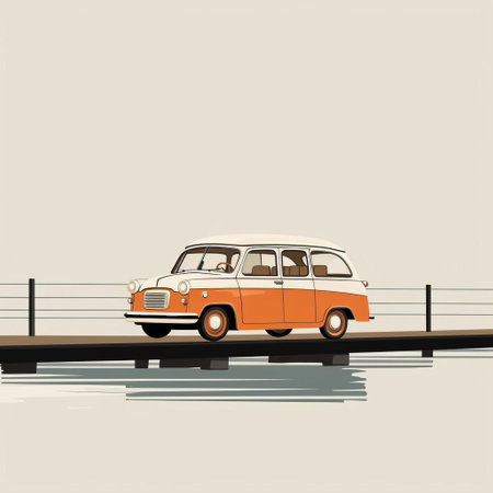 a ferry boat featuring a clean and simple design, reminiscent of annibale carracci's style. the cinquecento-inspired artwork by alessandro gottardo showcases a white background with light orange accents. this colorized image is perfect for ad posters, combining classic artistry with a modern touch. ai generatedの素材
