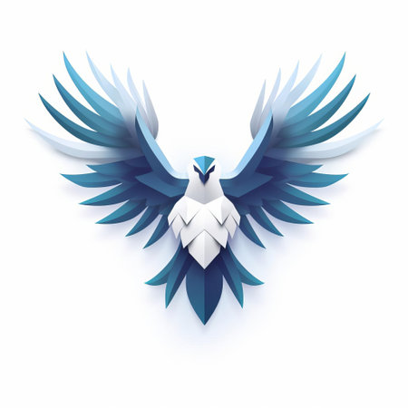 thunderbird icon featuring a pattern design on a minimalistic white background. this sleek and stylish image captures the essence of the thunderbird symbol in a modern and simplistic way. perfect for adding a touch of sophistication to any project or design. ai generatedの素材