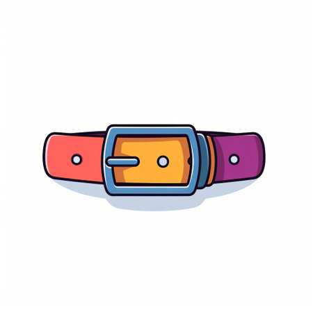 belt design graphic featuring a minimalist and simple aesthetic. the colorful vector illustration showcases a sleek contour, beautifully isolated on a clean white background. ai generatedの素材