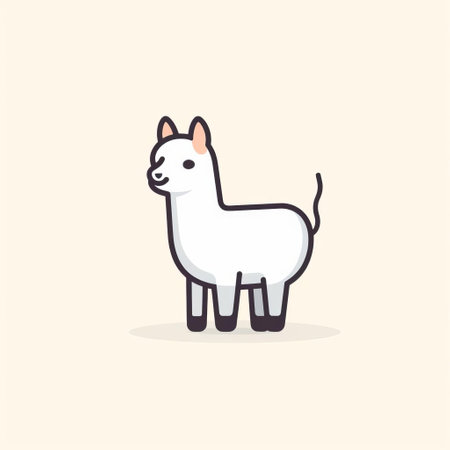 the llama icon, designed in a 2d lineal vector style, stands out on a white background. created by flaticon and dribbble, this high-definition icon is perfect for ux/ui projects. crafted with precision in figma, adobe xd, and sketch, it features a sleek black outline in a minimalist and simplistic design. ai generatedの素材
