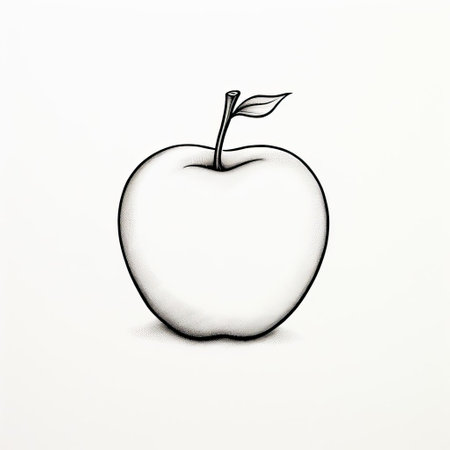 apple singles line drawing, minimalist style, white background, fruit sketch, simple apple outline, clean design, minimalistic artwork, single apple illustration, modern fruit drawing, monochrome apple art, minimal line art, isolated apple drawing, elegant fruit sketch, contemporary minimalist design, black and white apple picture, stylish fruit artwork, sleek apple graphic, artistic fruit outline, creative minimalism. ai generatedの素材