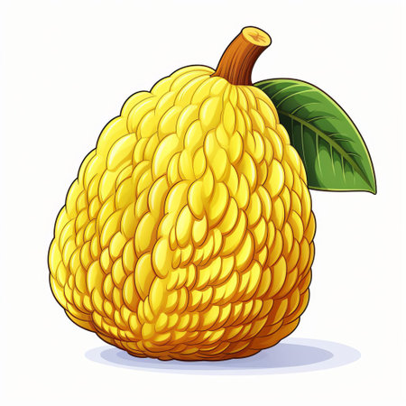 jackfruit illustration in marker style, 2d vector design on a white background. this svg cut file features detailed line art of the tropical fruit. perfect for crafts and projects. ai generatedの素材