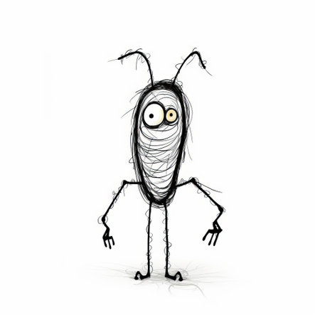 a full-body continuous line monster is depicted in this photo, standing against a white isolated background. the unique design of the monster is captured through the use of a single, uninterrupted line. this intriguing image showcases the creativity and artistry behind the creation of this mythical creature. ai generatedの素材