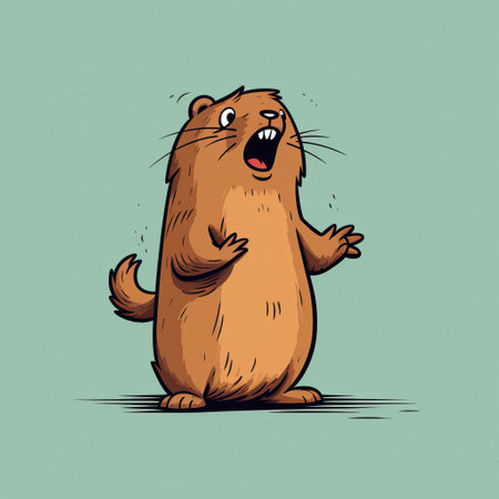 the beaver illustration, in a minimalist doodle style, captures a playful and quirky essence. the simple comic strip design showcases the full body of the charming beaver, adding a touch of whimsy to any setting. ai generatedの素材