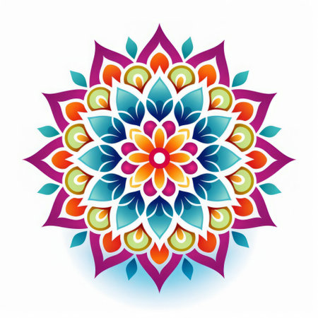 mandalas icon featuring a pattern on a minimalistic white background. the color scheme gives it a vintage feel, making it a versatile and stylish design element. ai generatedの素材