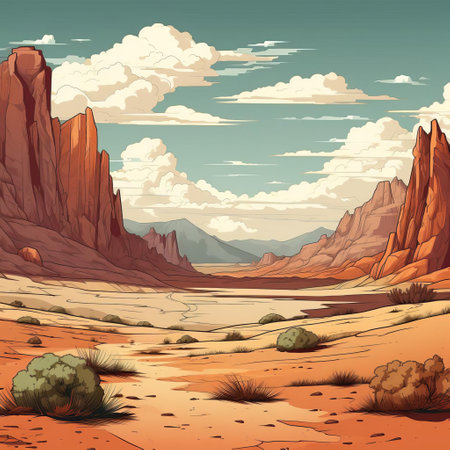 "rocky mountain desert: a close-up look at the simple, flat color and texture of this unique desert landscape, showcasing the natural beauty of the rockies without an outline.", ai generatedの素材