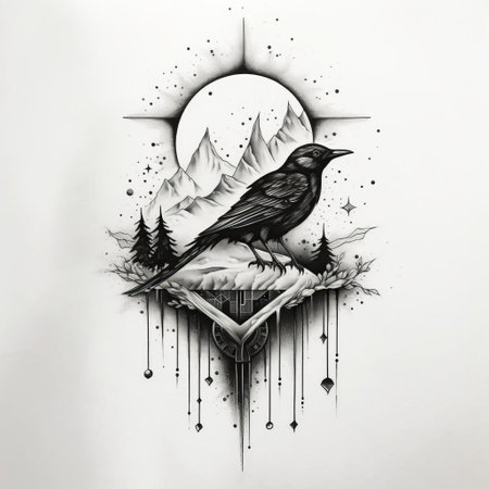 explore our collection of minimalist black and white tattoo art. sleek, simple designs for a clean, timeless aesthetic. perfect for those seeking a bold, enduring statement. ai generatedの素材