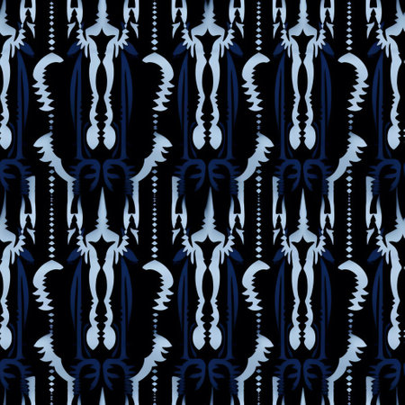 stunning skeletal ikat pattern featuring perfect symmetry and uniform spacing, captured in high-resolution detail for intricate analysis and artistic inspiration. ai generatedの素材