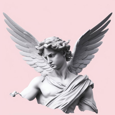 a graceful apollo figure adorned with pale pink and black wings soars against a pristine white backdrop, capturing the ethereal beauty of this mythical creature. ai generatedの素材