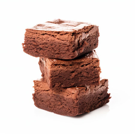 a delectable slice of fluffy angel food cake adorned with rich brownies, beautifully isolated against a pristine white backdrop. this stunning high-resolution photo captures the exquisite details of this sweet treat in breathtaking clarity. ai generatedの素材