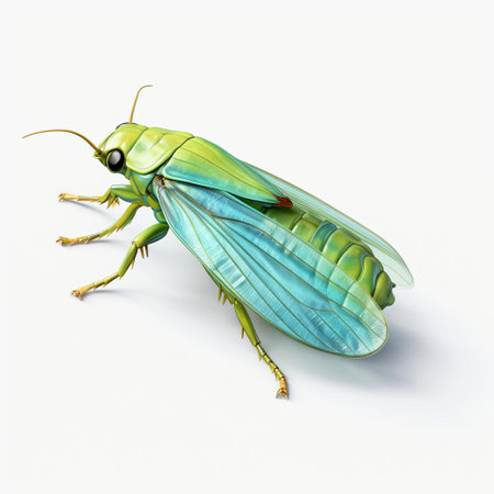mesmerizing 3d images of diverse leafhoppers against a transparent background showcase their vibrant colors and intricate patterns in stunning detail. ai generatedの素材
