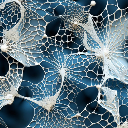 **clean technology background:** this captivating background evokes a futuristic aesthetic through intricate lace patterns inspired by natural forms. vibrant colors and contrasting tones create a harmonious balance, reminiscent of advanced technological advancements inspired by the beauty of nature. ai generatedの素材