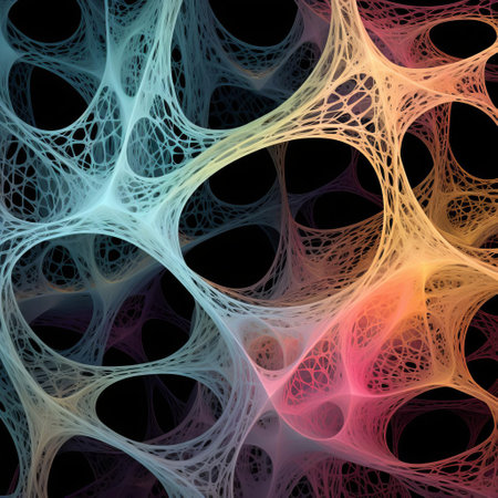 immerse yourself in a mesmerizing ai landscape where nature meets technology. this photo captures the intricate beauty of biomimicry, showcasing lace-like patterns formed by artificial neural networks. vibrant colors and contrasting tones evoke a sense of awe and wonder, reminding us of the remarkable capabilities of technology inspired by the natural world. ai generatedの素材