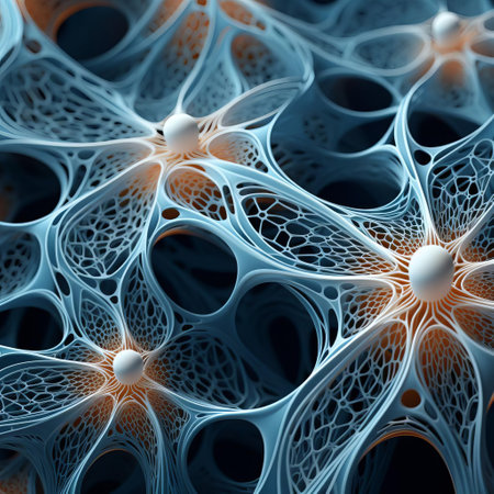 immerse yourself in the intricate world of bio-inspired embedded systems. this design captures the delicate balance of nature's lace patterns in contrasting colors, echoing the precision and functionality of advanced technology. ai generatedの素材