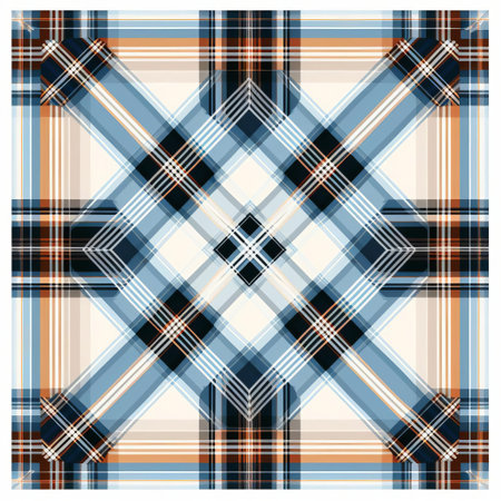 a serene photograph showcasing the intricate patterns of traditional scottish tartan, rendered against a pristine white background. the calming and meditative tones evoke a sense of peace and cultural heritage. ai generatedの素材