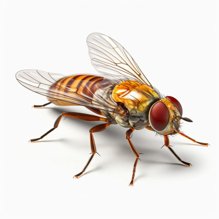 stunningly realistic 3d images of fruit flies against a transparent background, showcasing their vibrant colors and intricate details in vivid detail. ai generatedの素材
