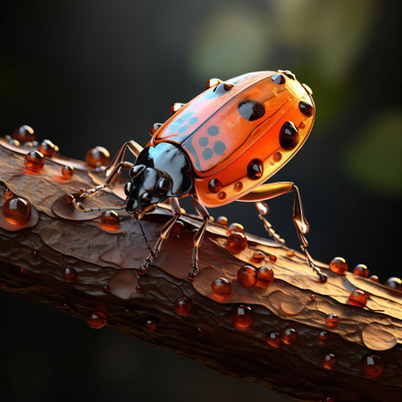 stunningly realistic 3d renderings of diverse scale insects floating weightlessly against a transparent background. experience their intricate patterns and vibrant colors in breathtaking detail. ai generatedの素材