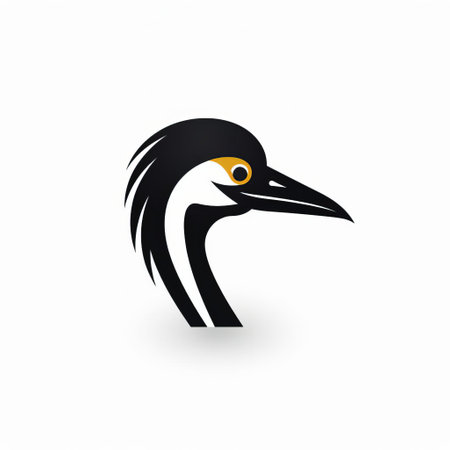 "cassowary vector icon: crisp, pixel-perfect design on white background. black outlined, simplistic style. found on flaticon, dribbble, behance hd. ideal for ux/ui projects in figma, adobe xd, sketch. minimalism at its finest.", ai generatedの素材