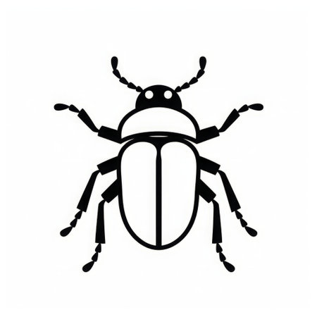 "minimalist black line [beetle] icon on white background, showcasing clean, evenly spaced shapes and designs. no excess vector dots, ensuring a polished and professional look. perfect for name design and icon collections.", ai generatedの素材