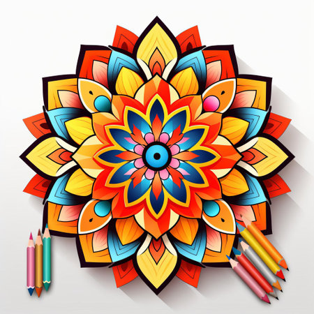 "undecagon mandala coloring page: a vibrant and engaging image, perfect for coloring. featuring a symmetrical undecagon design, this coloring page boasts simple patterns and homogeneity. with ample white space, the illustration is entirely self-contained and free of shadows, shading, text, or signature. a delightful and soothing activity for all ages.", ai generatedの素材