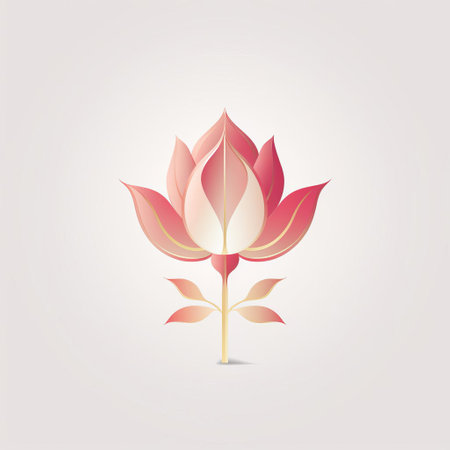 a graceful lotus flower takes center stage, its delicate petals unfolding in a minimalist composition. the pristine white background emphasizes the vibrant hues of the flower, while a solitary rose adds a touch of elegance to the serene scene. ai generatedの素材
