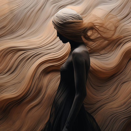 sandy's mesmerizing hair, adorned in a captivating interplay of black and white stripes, receives the ultimate tlc with finch layers and a delicate dry mist, creating an abstract art masterpiece. ai generatedの素材