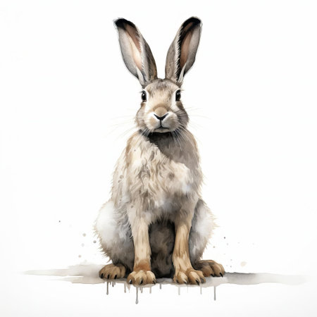 the rabbit, depicted in a beautiful life drawing, sits proudly on a pristine white isolated background, showcasing its full body in exquisite detail, highlighting its soft fur, cute facial features, and delicate limbs, perfect for art enthusiasts, animal lovers, and graphic designers seeking high-quality reference images. ai generatedの素材