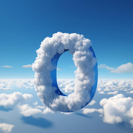 the clouds, suspended in the vibrant blue sky, form a unique shape resembling the number zero, creating a breathtaking visual spectacle, perfect for nature enthusiasts and photography lovers, showcasing the beauty of atmospheric formations and the wonders of the sky. ai generatedの素材