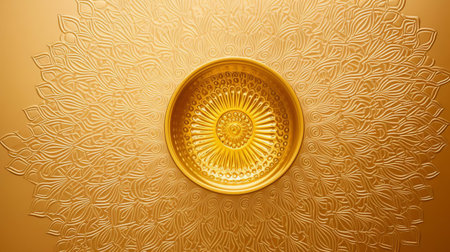 the margarita's surface showcases a stunning pattern in a top view, set against a luxurious gold background, providing ample empty copy space for creative text or design elements, perfect for cocktail recipes, party invitations, or food blog features. ai generatedの素材