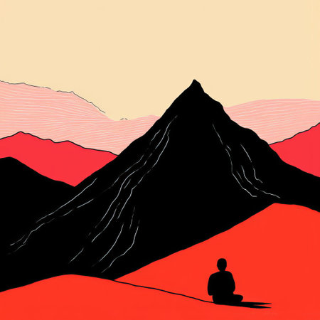 the mountain, majestically illustrated by jean jullien in a vibrant fauvism art style, stands tall amidst a whimsical landscape, evoking a sense of adventure and freedom, with bold brushstrokes and vivid colors that transport viewers to a world of fantasy and wonder. ai generatedの素材