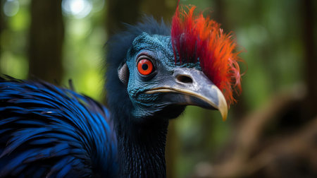 the majestic harpy eagle, a species of cassowary known as harpia harpyja, perches regally in its enclosure at a brazilian zoo, its piercing gaze and powerful talons a testament to its status as one of the largest and most powerful birds of prey in the amazon rainforest. ai generatedの素材
