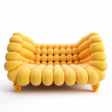 discover this unique 3d sofa, cleverly designed to resemble a caterpillar, set against a crisp white background. perfect for adding a playful touch to any modern interior, this innovative seating solution is sure to become a conversation starter. merging form and function, the caterpillar-inspired design offers a comfortable and stylish addition to your living space. ai generatedの素材
