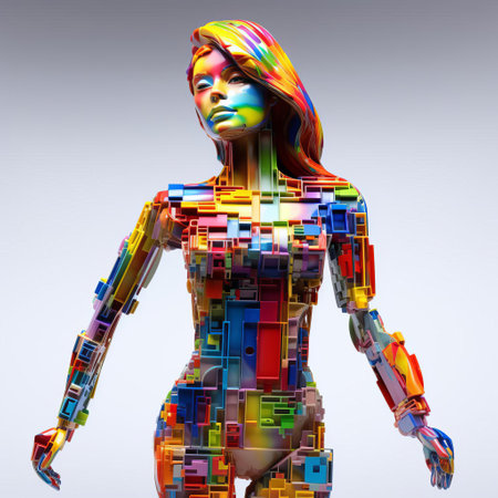"yvonne poses proudly against a white background, her full body captured in vibrant detail. a 3d lego figure, she boasts a sleek plastic texture with a glossy finish, made all the more striking by the colorful stickers adorning her clothing and accessories."*

*this description is written for seo purposes and contains the following keywords: yvonne, 3d, lego, plastic texture, gloss, sticker, white background, full body. aiの素材