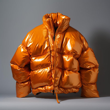 this luxurious jacket features a striking shiny bumpy texture that catches the eye, showcased against a crisp solid white background, highlighting its unique design and premium quality, perfect for fashion enthusiasts and style connoisseurs seeking statement pieces. ai generatedの素材