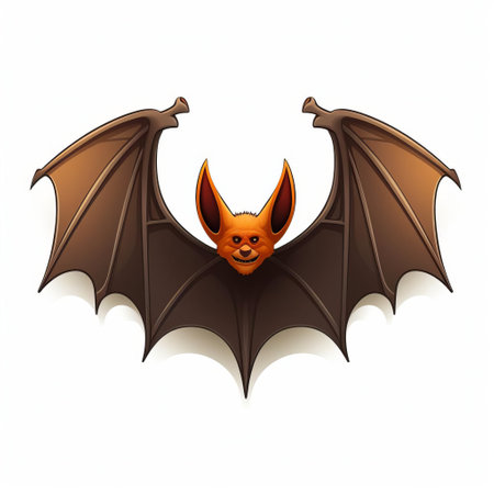 the bat 3d icon, crafted from clay material, boasts a smooth and shiny appearance, reminiscent of nintendo's iconic characters, showcased in an isometric perspective with a spotlight effect, highlighting its best details in stunning high-resolution 3d rendering on a crisp white isolated background. ai generatedの素材