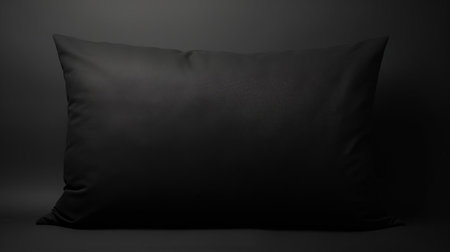 the black pillow is stylishly showcased on a hazy background in these black blank mockups, perfect for product designers and marketers to display their creations in a modern and sophisticated setting, evoking a sense of luxury and elegance, ideal for advertising and commercial use. ai generatedの素材