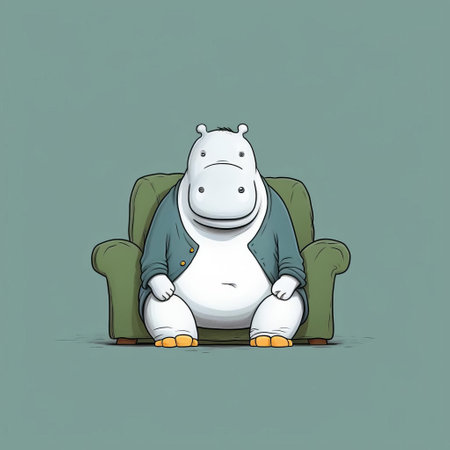 this majestic hippopotamus, set against a pristine white background, is a stunning illustration reminiscent of the whimsical styles of edward gorey and oliver jeffers, boasting a mesmerizing blend of minimalist elegance and intricate vector details, making it a true masterpiece that's trending on artstation and dribbble. ai generatedの素材