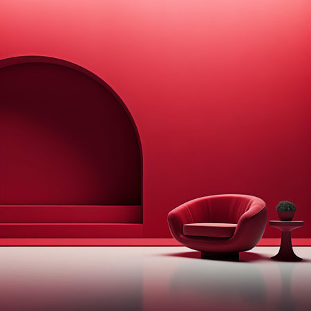 the scarlet background, a stunning visual representation, features a minimalist design with varying scarlet tones, evoking a sense of luxury and sophistication, perfect for product photography, branding, and digital design, incorporating bold red hues and subtle gradient effects. ai generatedの素材