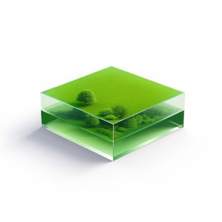 the 3d isometric square model, crafted from shiny plastic, sits elegantly on a pristine white background, showcasing a stylized representation of a knoll, perfect for architectural visualizations, 3d modeling, and design projects, highlighting the beauty of minimalist product photography and modern design elements. ai generatedの素材