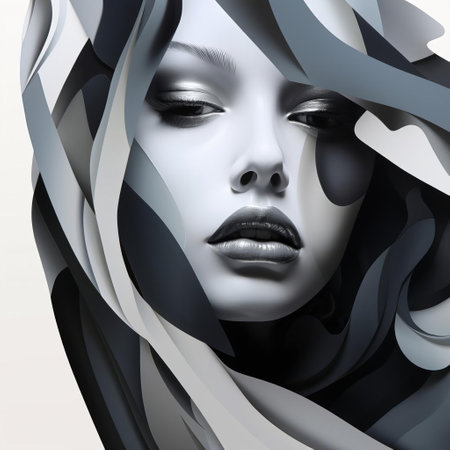 the abstract background, polished with a vector gradient in shades of gray, exudes sophistication and modernity, perfect for website headers, social media posts, or digital art projects, featuring a sleek and contemporary design that resonates with technology, innovation, and futurism. ai generatedの素材