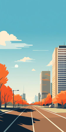 dayton, ohio's vibrant cityscape shines bright on a sunny day, showcasing its iconic landmarks, including the dayton art institute, riverscape metropark, and the historic oregon district, all beautifully rendered in a stylish minimalistic vector art style, perfect for travel enthusiasts and architecture lovers alike. ai generatedの素材