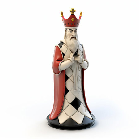 the 3d bishop chess figure stands proudly on a pristine white isolated background, showcasing its intricately designed mitre and ornate details, perfect for chess enthusiasts, graphic designers, and 3d modelers seeking high-quality visual assets for their projects, highlighting strategy, game, and competition. ai generatedの素材