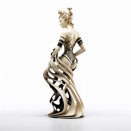 the queen chess piece, a powerful 3d figurine, stands majestically on a pristine white isolated background, showcasing its intricate design and regal presence, perfect for chess enthusiasts, gamers, and designers seeking high-quality 3d models and isolated object images for their projects. ai generatedの素材