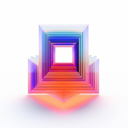 richard anuszkiewicz's vibrant op art painting on a minimal white background, showcasing his signature geometric patterns and bold color contrasts, exemplifying the optical art movement's mesmerizing visual effects, perfect for modern art enthusiasts and collectors of 1960s abstract art. ai generatedの素材