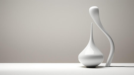 the belgian dubbel lamp, with its minimalist and simple design, adds a touch of elegance to any room, its white artful shape reminiscent of a classic beer bottle, evoking the rich flavors and aromas of a traditional belgian dubbel ale, perfect for beer enthusiasts and design lovers alike. ai generatedの素材