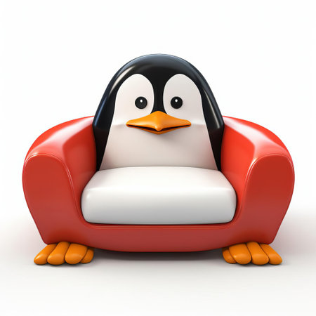 the penguin-inspired 3d sofa, with its sleek and modern design, sits elegantly on a pristine white isolated background, showcasing its unique blend of whimsy and sophistication, perfect for interior design and furniture enthusiasts looking for quirky and imaginative decor ideas. ai generatedの素材