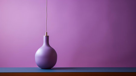 the belgian dubbel lamp, with its minimalist and simple design, showcases a beautiful violet art piece, adding a touch of elegance to any room's decor, while its unique lamp shape provides a warm and cozy ambiance, perfect for a relaxing atmosphere. ai generatedの素材