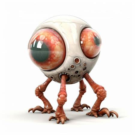the cyclops monster, a terrifying 3d creature, stands proudly on a pristine white isolated background, showcasing its intimidating full-body physique, complete with a singular eye in the center of its forehead, evoking a sense of mythical horror and fantasy, perfect for sci-fi and fiction designs. ai generatedの素材