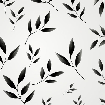 the minimalist artwork features black leaves delicately drawn on a subtle background, exuding a sense of simplicity and elegance, perfect for nature-inspired home decor, modern interior design, and artistic expressions of botanical beauty. ai generatedの素材
