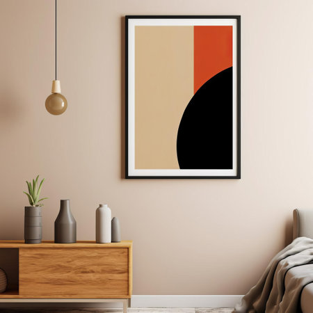 the poster features a stunning minimalist and abstract design, beautifully incorporating the vibrant colors of iraq, including warm shades of orange, yellow, and green, evoking a sense of cultural heritage and middle eastern flair, perfect for adding a touch of modern elegance to any room's decor. ai generatedの素材